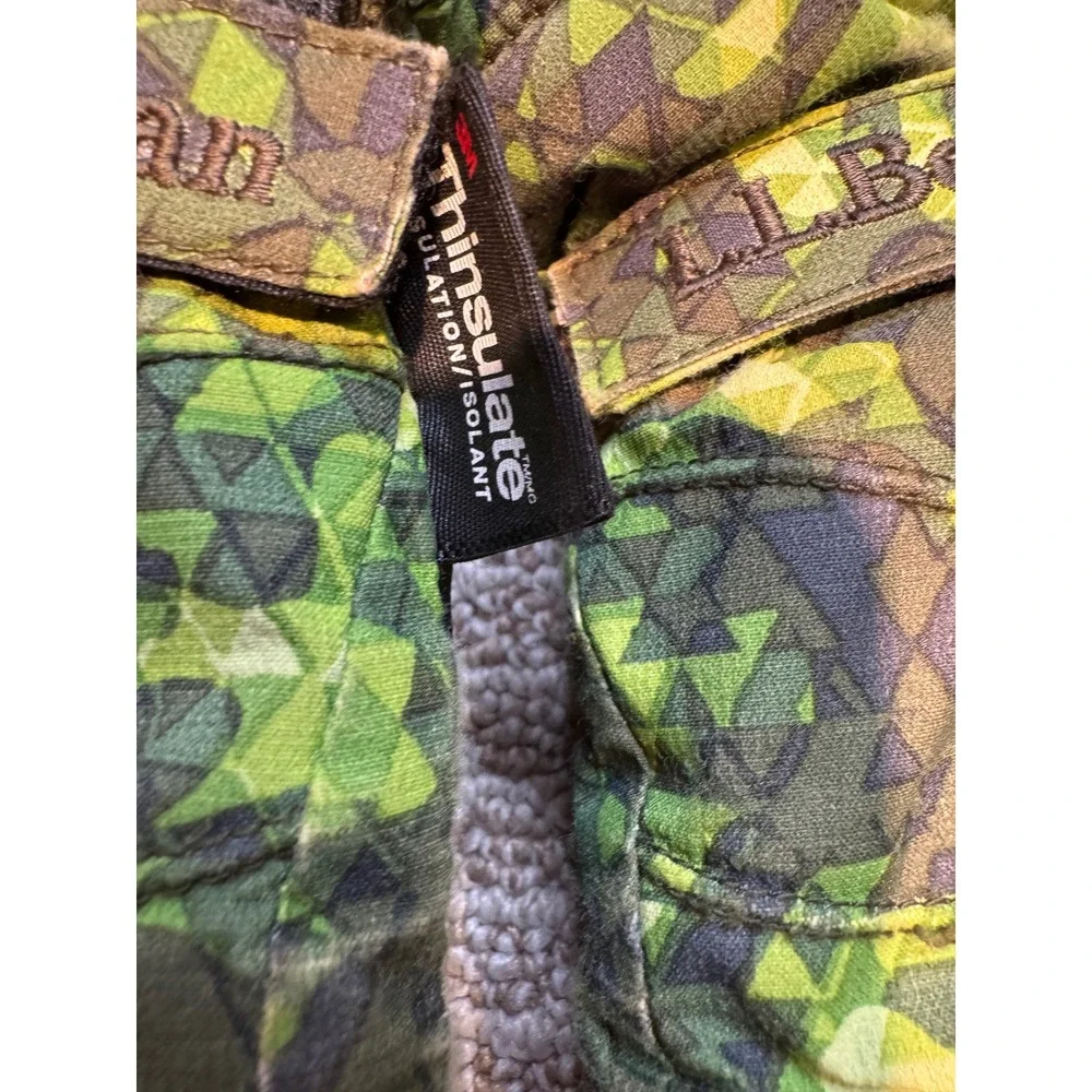LL‎ Bean Kids XS Thinsulate Insulated Winter Gloves Green Geo Camo 500756